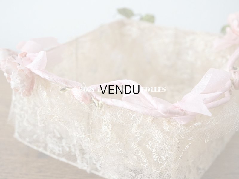 画像13: 【11周年セール対象外】 アンティーク ピンクの薔薇の布花付 ウェディングのドラジェ用パニエ マリアージュ
