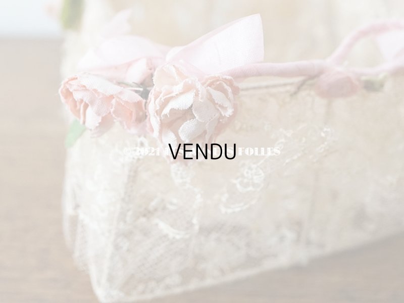 画像12: 【11周年セール対象外】 アンティーク ピンクの薔薇の布花付 ウェディングのドラジェ用パニエ マリアージュ