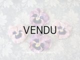 【11周年セール対象外】 アンティーク  パンジーの布花 ベルベット コサージュ