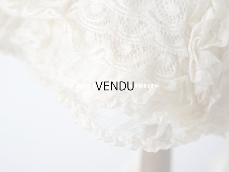 画像9: 【11周年セール対象外】 アンティーク ドール用 シルクオーガンジーのリボン付 フリル＆レースのボネ