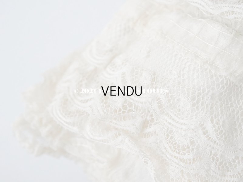 画像10: 【11周年セール対象外】 アンティーク ドール用 シルクオーガンジーのリボン付 フリル＆レースのボネ