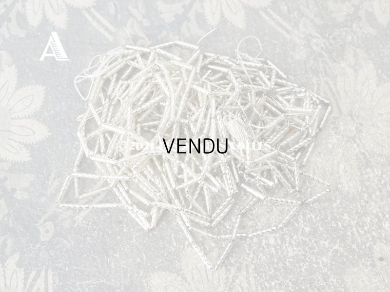 画像3: 【11周年セール対象外】 アンティーク スフレビーズ  ひねり 竹ビーズ シルバー 2×12mm  吹きガラス製 ビーズ