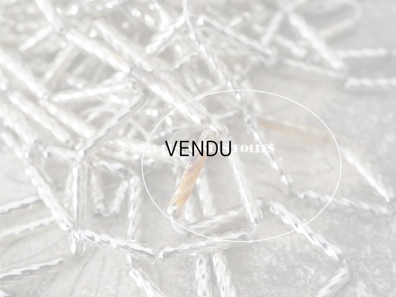 画像4: 【11周年セール対象外】 アンティーク スフレビーズ  ひねり 竹ビーズ シルバー 2×12mm  吹きガラス製 ビーズ