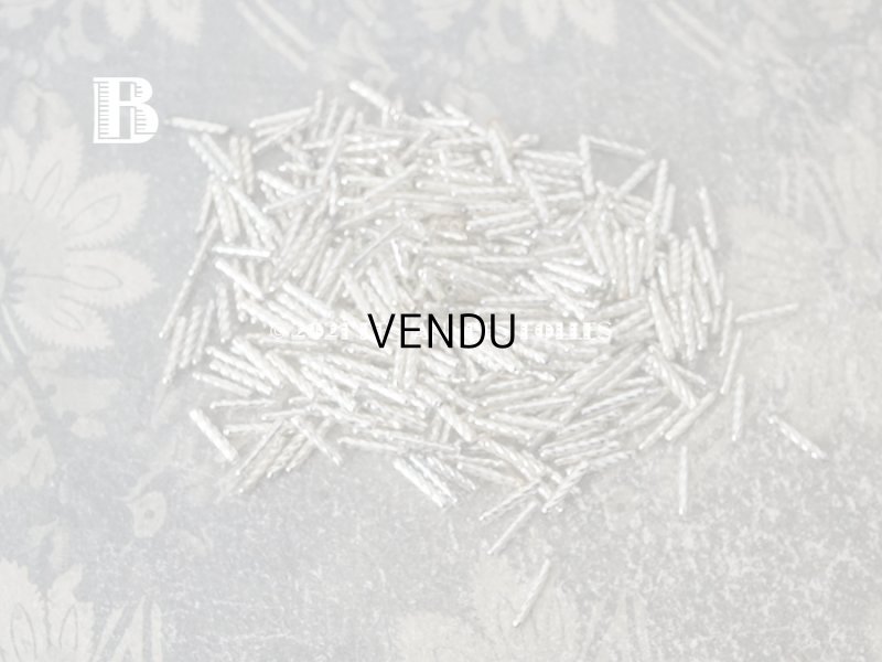 画像5: 【11周年セール対象外】 アンティーク スフレビーズ  ひねり 竹ビーズ シルバー 2×12mm  吹きガラス製 ビーズ