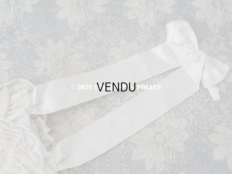 画像12: 【11周年セール対象外】 アンティーク  初聖体のオモニエール 淡いピンクのシルクリボン & 花刺繍入りレースのフリル