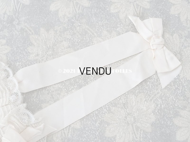 画像8: 【11周年セール対象外】 アンティーク  初聖体のオモニエール 淡いピンクのシルクリボン & 花刺繍入りレースのフリル