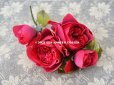 画像2: 新品同様 アンティーク ピンクの薔薇のブーケ 布花 コサージュ クオーター・ロゼット咲き (2)