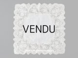 19世紀 アンティーク ポワンドガーズのレース  結婚式のハンカチ モノグラムの刺繍入り 【 ポワン・ド・ガーズ 】