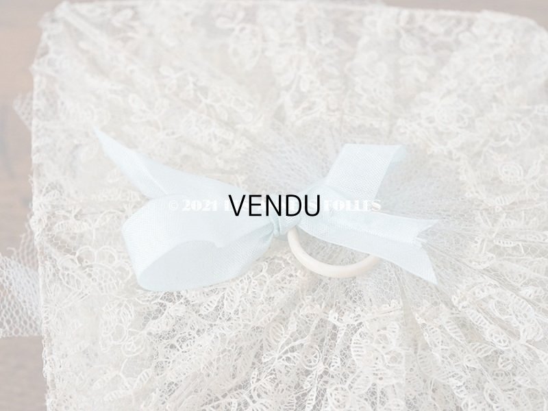 画像6: アンティーク ブルーの薔薇の布花付 ウェディングのドラジェ用パニエ マリアージュ