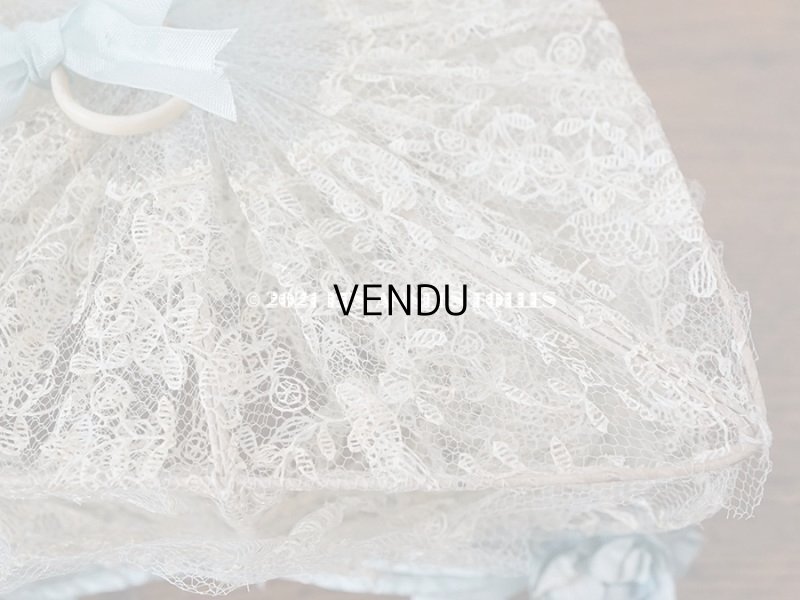 画像7: アンティーク ブルーの薔薇の布花付 ウェディングのドラジェ用パニエ マリアージュ