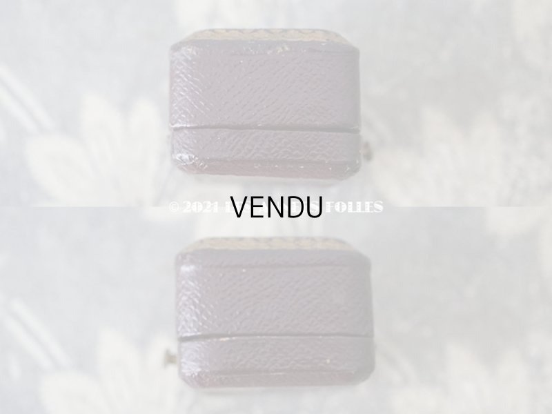 画像8: 19世紀末 アンティーク 本革製 ジュエリーボックス  金彩入り ピアス用