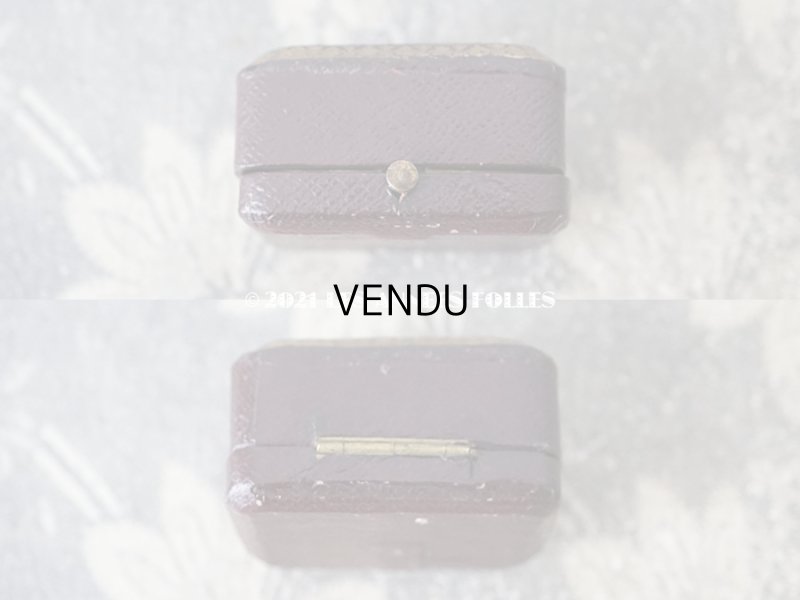 画像7: 19世紀末 アンティーク 本革製 ジュエリーボックス  金彩入り ピアス用