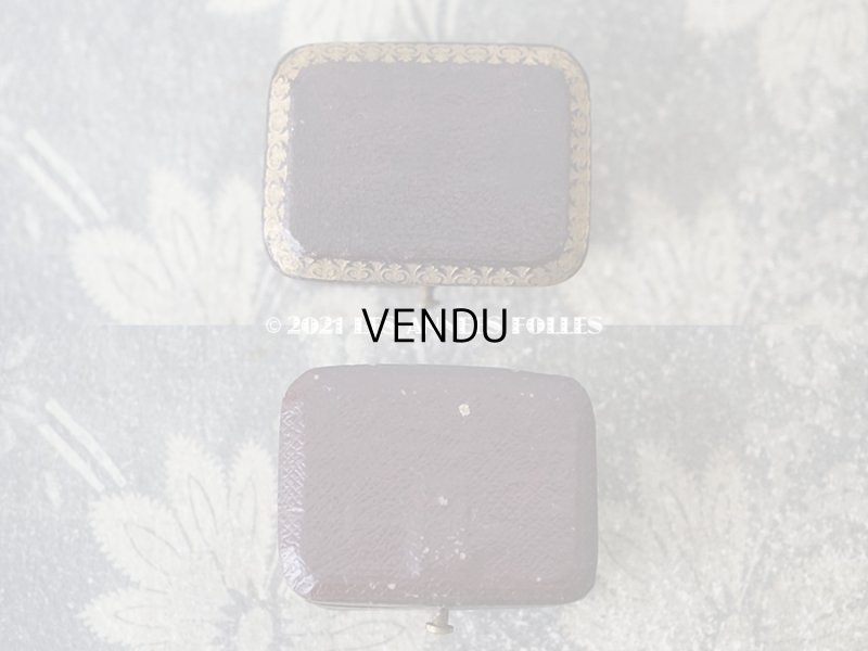 画像6: 19世紀末 アンティーク 本革製 ジュエリーボックス  金彩入り ピアス用