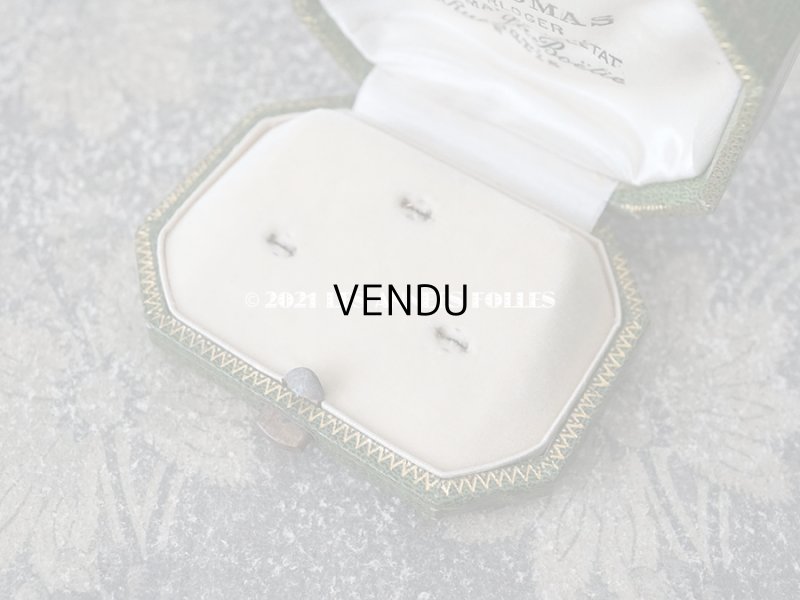 画像4: 1900年代 アンティーク  ジュエリーボックス  金彩入り ボタン用 グリーン