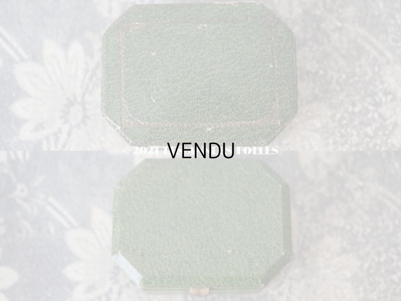 画像7: 1900年代 アンティーク  ジュエリーボックス  金彩入り ボタン用 グリーン