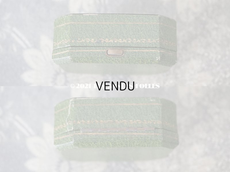 画像8: 1900年代 アンティーク  ジュエリーボックス  金彩入り ボタン用 グリーン