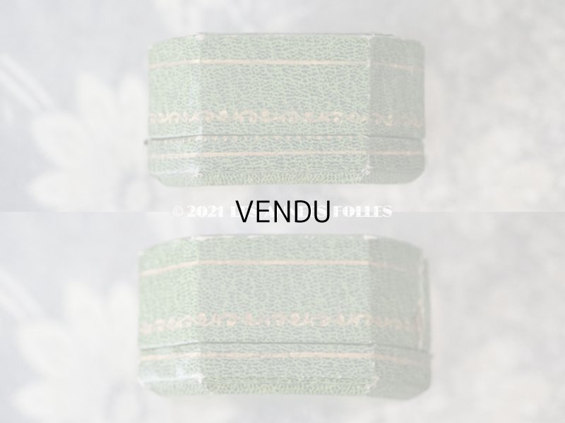 画像9: 1900年代 アンティーク  ジュエリーボックス  金彩入り ボタン用 グリーン