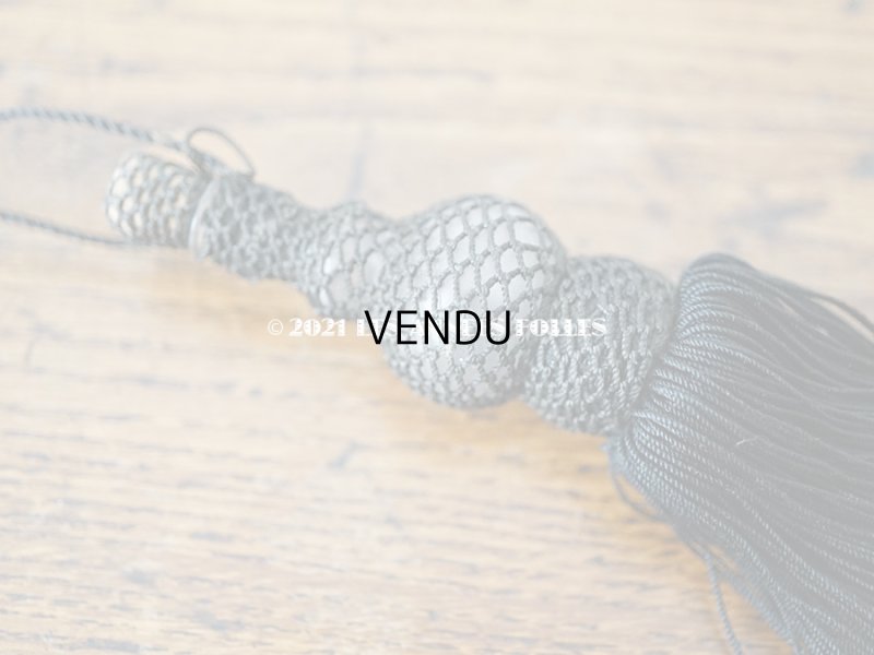 画像19: 1900年代 アンティーク 王冠付き フェザーのファン 箱付き　黒のシャンティーレース