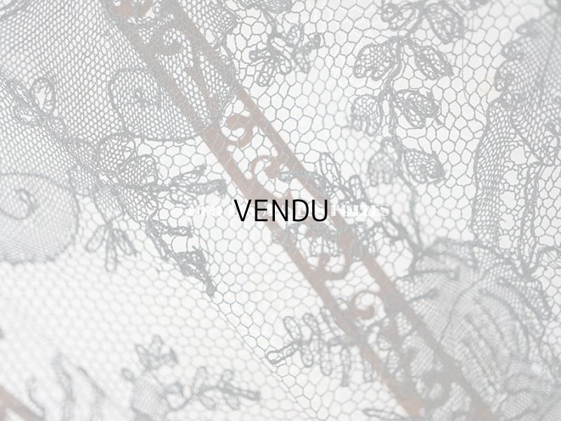 画像16: 1900年代 アンティーク 王冠付き フェザーのファン 箱付き　黒のシャンティーレース