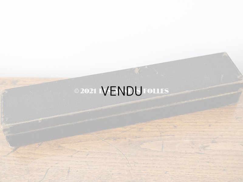 画像6: 1900年代 アンティーク 王冠付き フェザーのファン 箱付き　黒のシャンティーレース