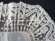 画像10: 未使用 19世紀 アンティーク  結婚式のハンカチ 王冠紋章 & プリーツ入り　手編みのヴァランシエンヌレース