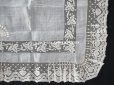 画像6: 未使用 19世紀 アンティーク  結婚式のハンカチ 王冠紋章 & プリーツ入り　手編みのヴァランシエンヌレース
