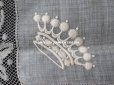画像11: 未使用 19世紀 アンティーク  結婚式のハンカチ 王冠紋章 & プリーツ入り　手編みのヴァランシエンヌレース