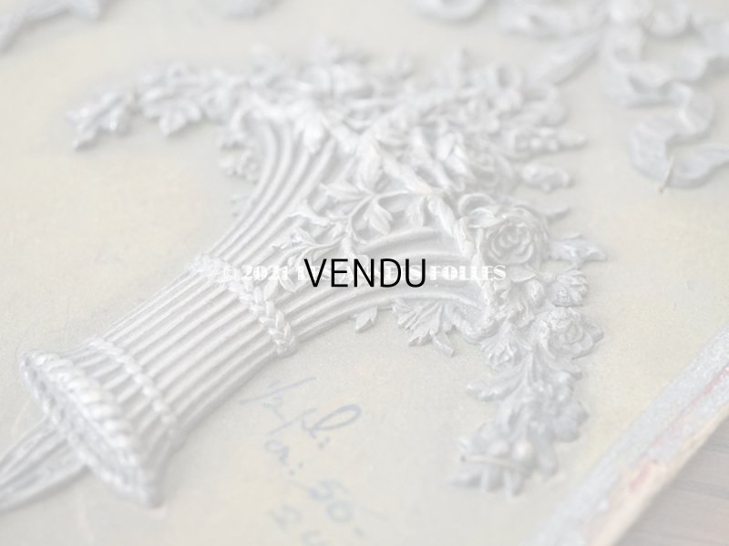 画像8: 1900年代 アンティーク  サンプラー ローズパニエ＆リボンのオーナメント メタル製