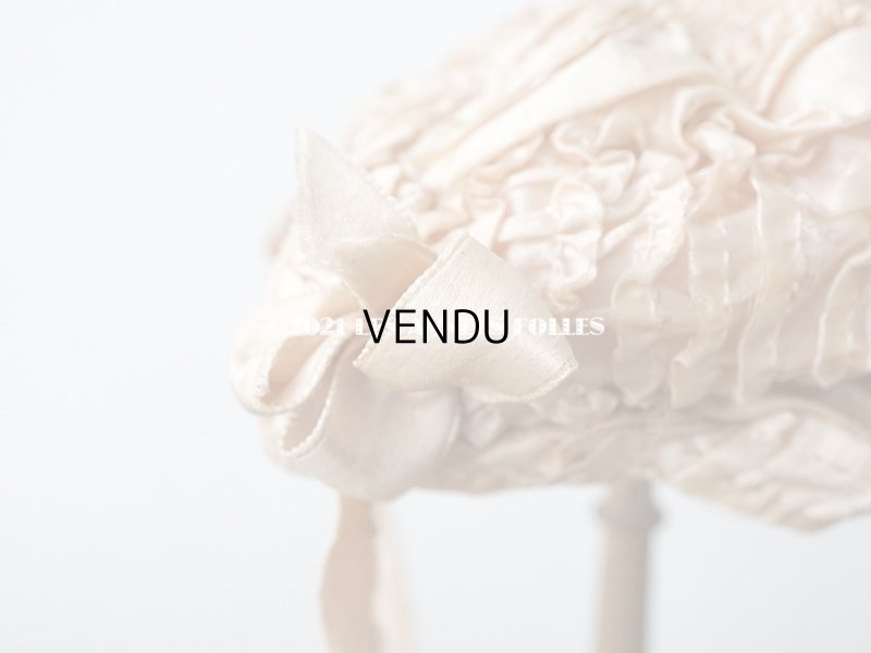 画像12: 19世紀末 アンティーク 小さなドールハット ピンクベージュのシルク製 ドール用 帽子