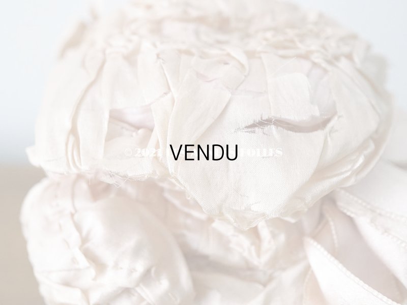 画像14: 19世紀末 アンティーク 小さなドールハット ピンクベージュのシルク製 ドール用 帽子