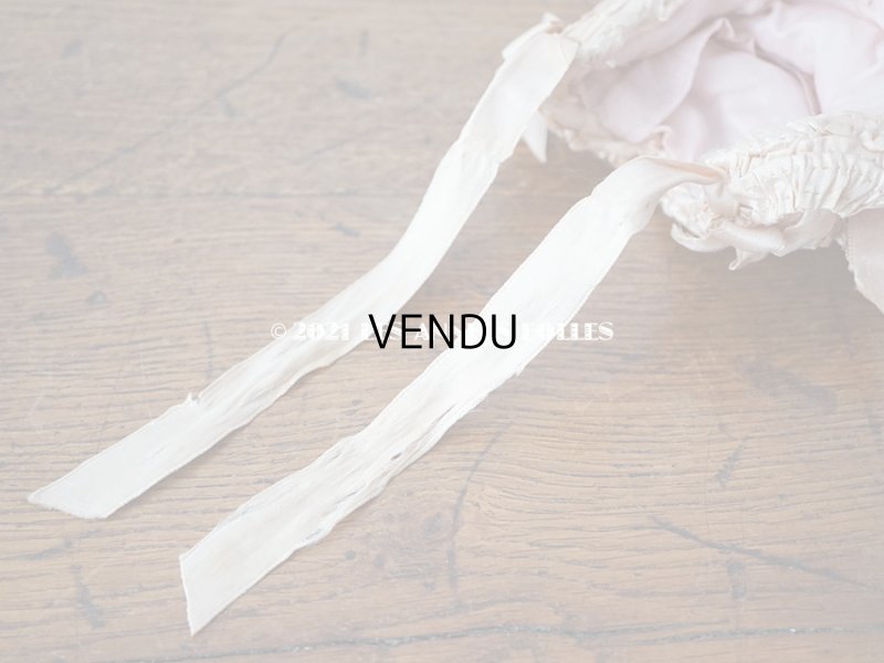 画像15: 19世紀末 アンティーク 小さなドールハット ピンクベージュのシルク製 ドール用 帽子