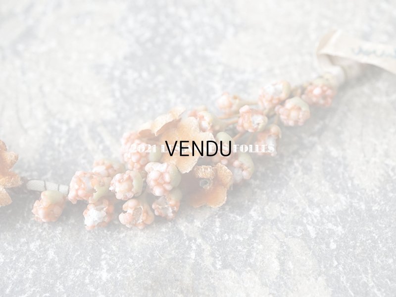 画像4: アンティーク 秋色の布花 小さなリース ベルベット ドール用帽子＆ティアラ