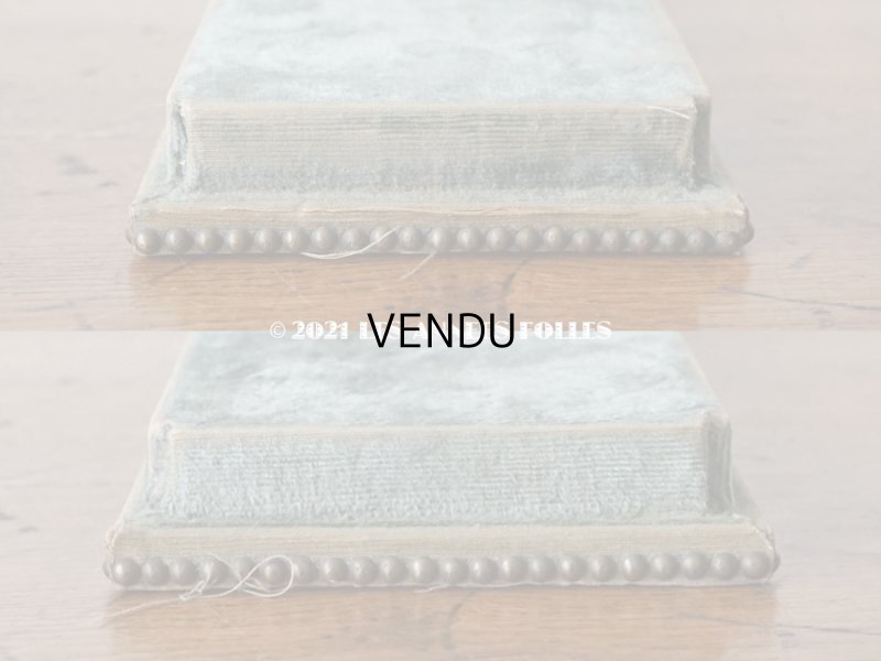 画像5: アンティーク ベルベットの台座 スモーキーブルー