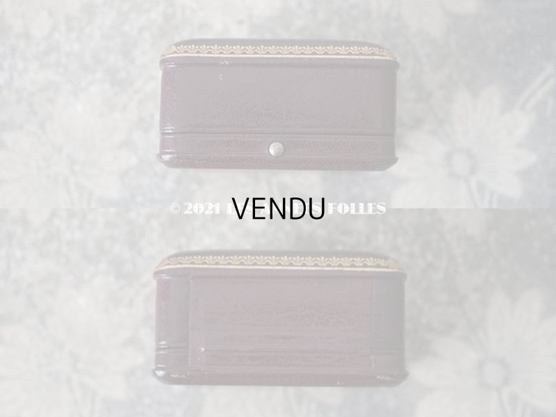 画像3: 1900年代 アンティーク 本革製 ジュエリーボックス 金彩＆イニシャル入り MC ボルドー