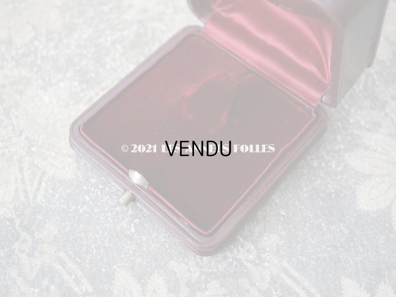 画像7: 1900年代 アンティーク 本革製 ジュエリーボックス 金彩＆イニシャル入り MC ボルドー