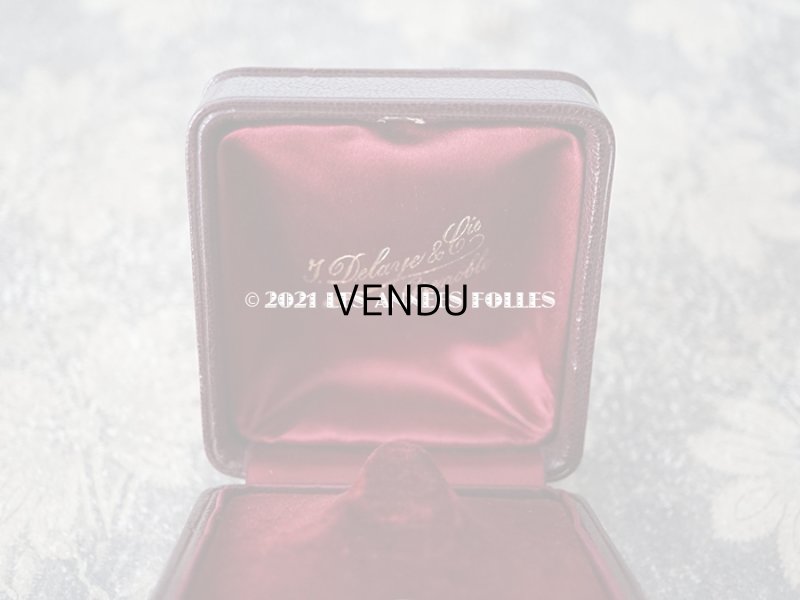 画像9: 1900年代 アンティーク 本革製 ジュエリーボックス 金彩＆イニシャル入り MC ボルドー