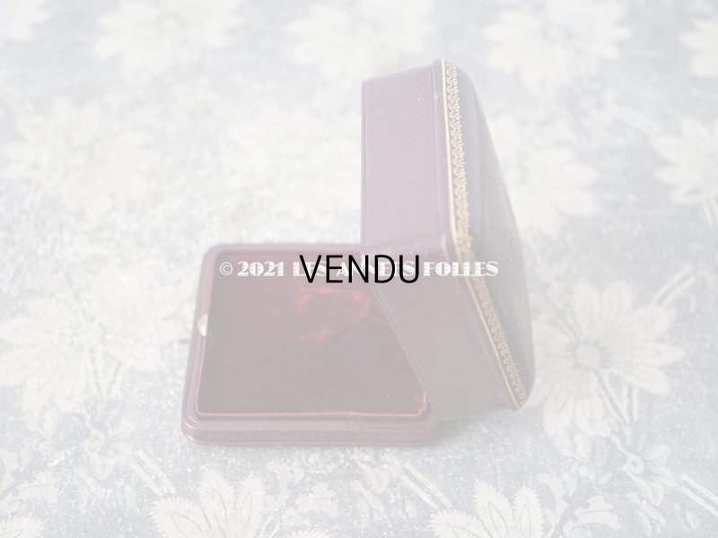 画像5: 1900年代 アンティーク 本革製 ジュエリーボックス 金彩＆イニシャル入り MC ボルドー