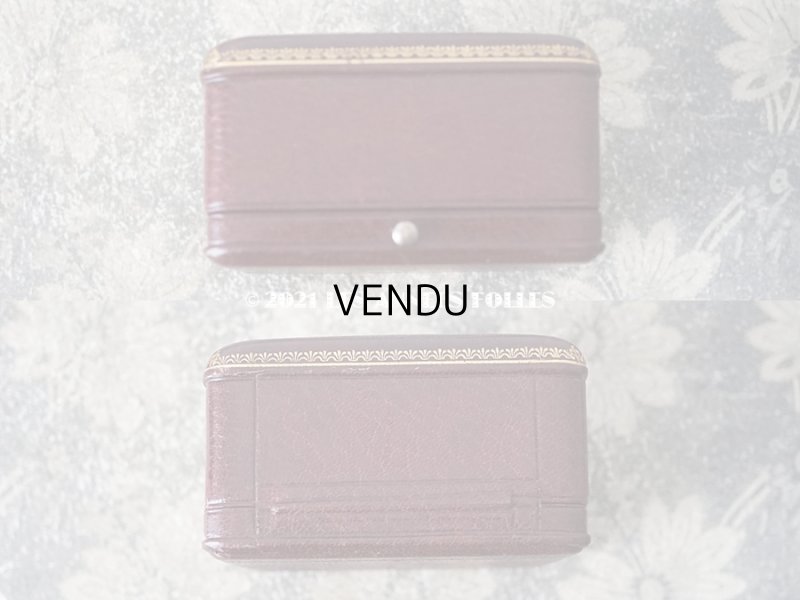 画像9: 1900年代 アンティーク 本革製 ジュエリーボックス ブレスレット用 金彩＆イニシャル入り MC ボルドー