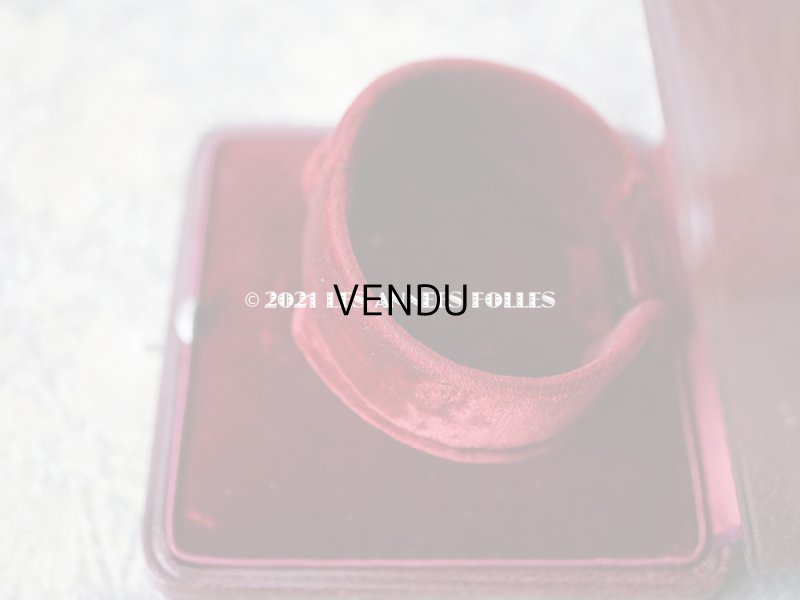 画像6: 1900年代 アンティーク 本革製 ジュエリーボックス ブレスレット用 金彩＆イニシャル入り MC ボルドー