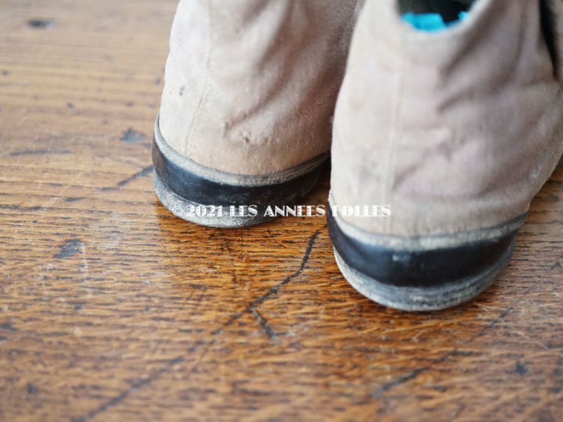 画像5: 1900年代 アンティーク ボタンアップ　ベビーシューズ  レザー＆コットン製 ココアブラウン＆ブラック