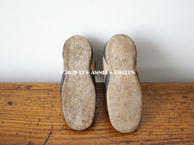 画像6: 1900年代 アンティーク ボタンアップ　ベビーシューズ  レザー＆コットン製 ココアブラウン＆ブラック