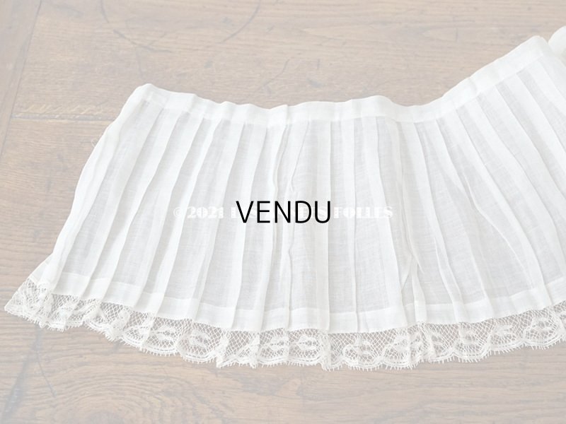 画像3: 1900年代 アンティーク 幅広 ドレスの裾  レース付き & プリーツ入り 20.3cm幅 1.68m