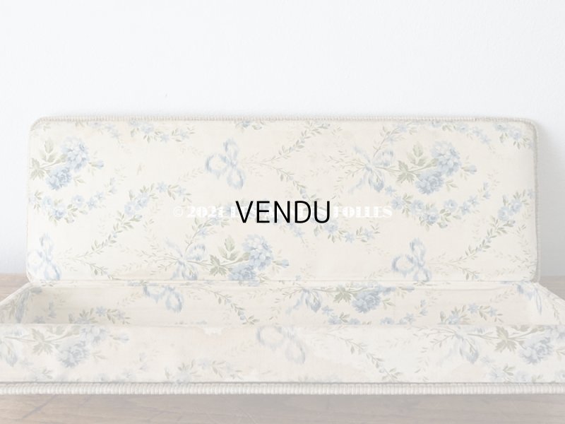 画像4: 1900年代 アンティーク ブルーの薔薇のブーケ&ガーランド  カルトナージュボックス