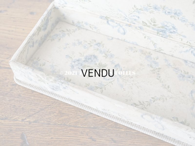 画像6: 1900年代 アンティーク ブルーの薔薇のブーケ&ガーランド  カルトナージュボックス