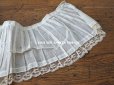 画像4: 1900年代 アンティーク 幅広 ドレスの裾  レース付き & プリーツ入り 20.3cm幅 1.68m