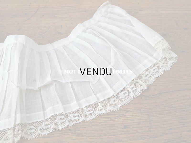 画像4: 1900年代 アンティーク 幅広 ドレスの裾  レース付き & プリーツ入り 20.3cm幅 1.68m