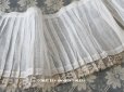 画像1: 1900年代 アンティーク 幅広 ドレスの裾  レース付き & プリーツ入り 20.3cm幅 1.68m (1)