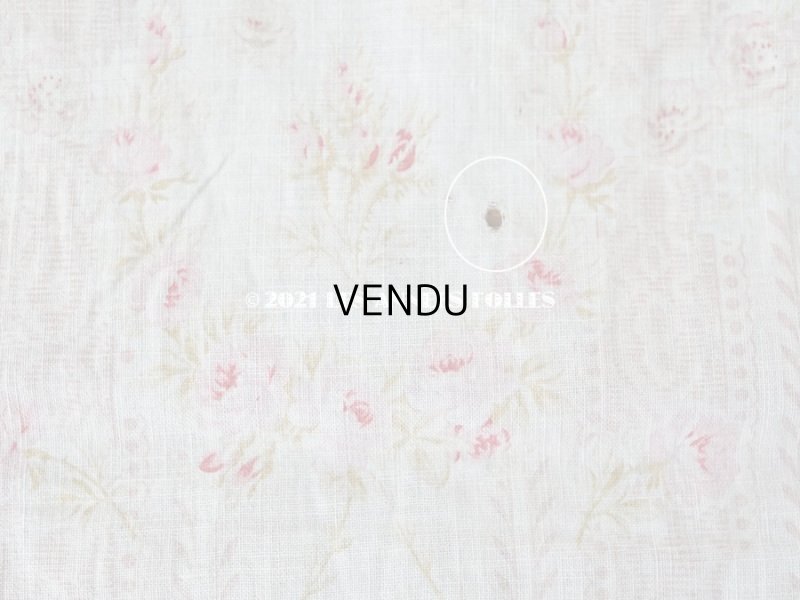 画像10: 1900年代 アンティーク  薔薇のメダイヨン＆ガーランド コットン製ファブリック 138×70cm