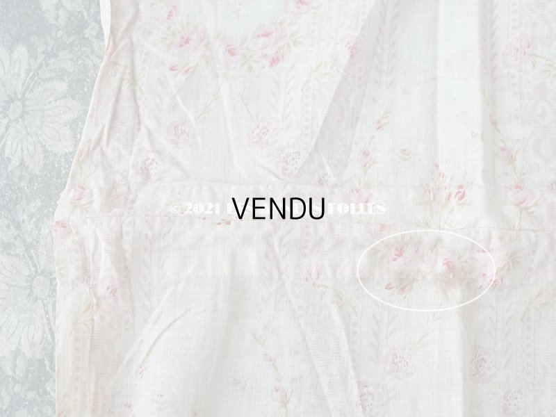 画像7: 1900年代 アンティーク  薔薇のメダイヨン＆ガーランド コットン製ファブリック 138×70cm