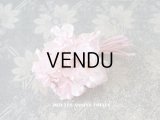 アンティーク ベビーピンクの布花 コサージュ　